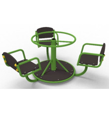 Carousel with a steering wheel and a bottom