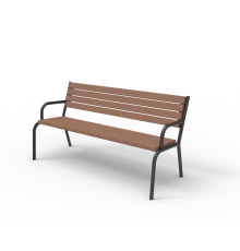 A bench with a back and armrests